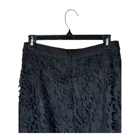 JOA Skirt Women Small Black Embroidered Lace Straight Knee Length‎ Pencil Career - Picture 4 of 11